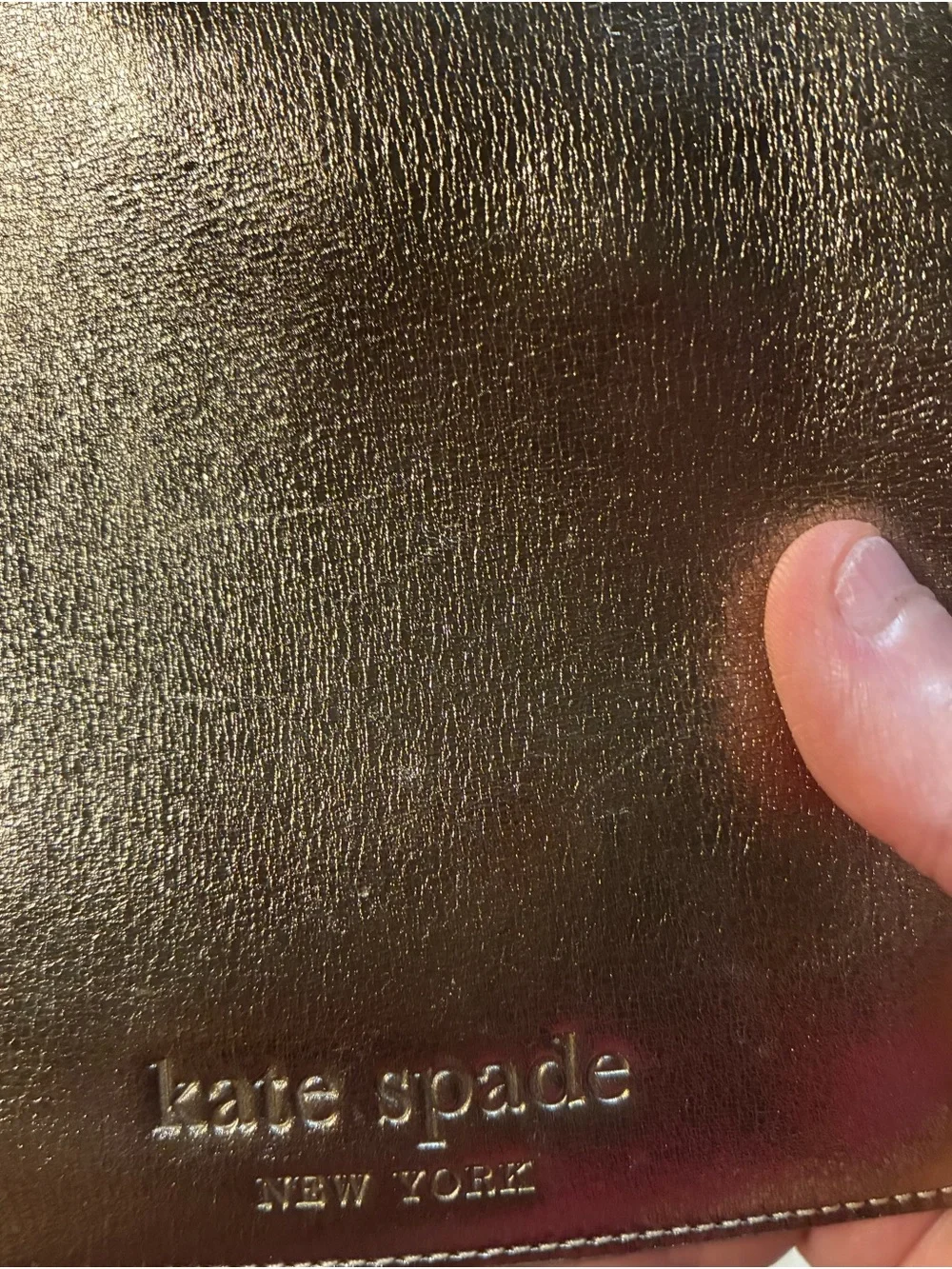 Kate spade New York Metallic Rose Gold Clutch with Pink Pocket